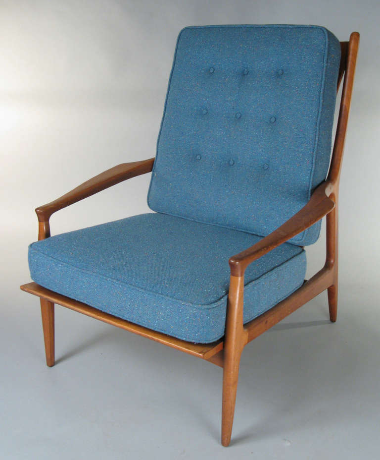 Mid-Century Modern Pair of 1950s Walnut Lounge Chairs by Milo Baughman for Thayer Coggin