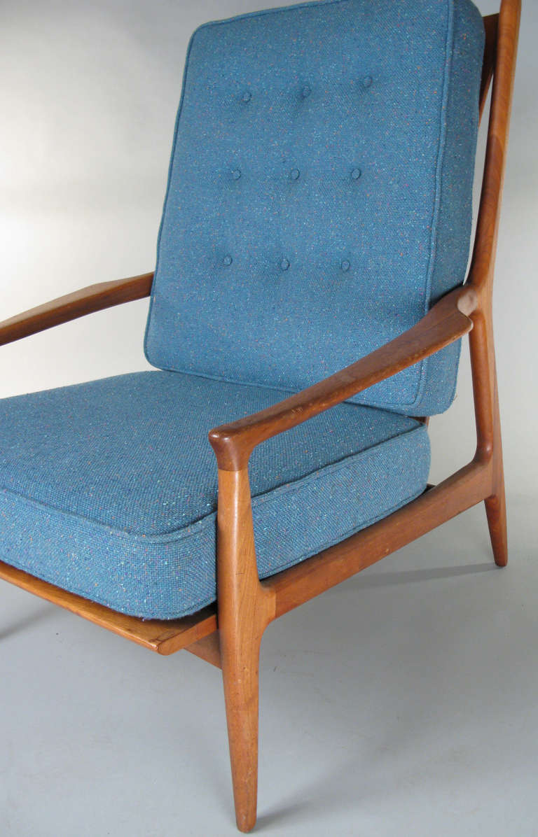 American Pair of 1950s Walnut Lounge Chairs by Milo Baughman for Thayer Coggin