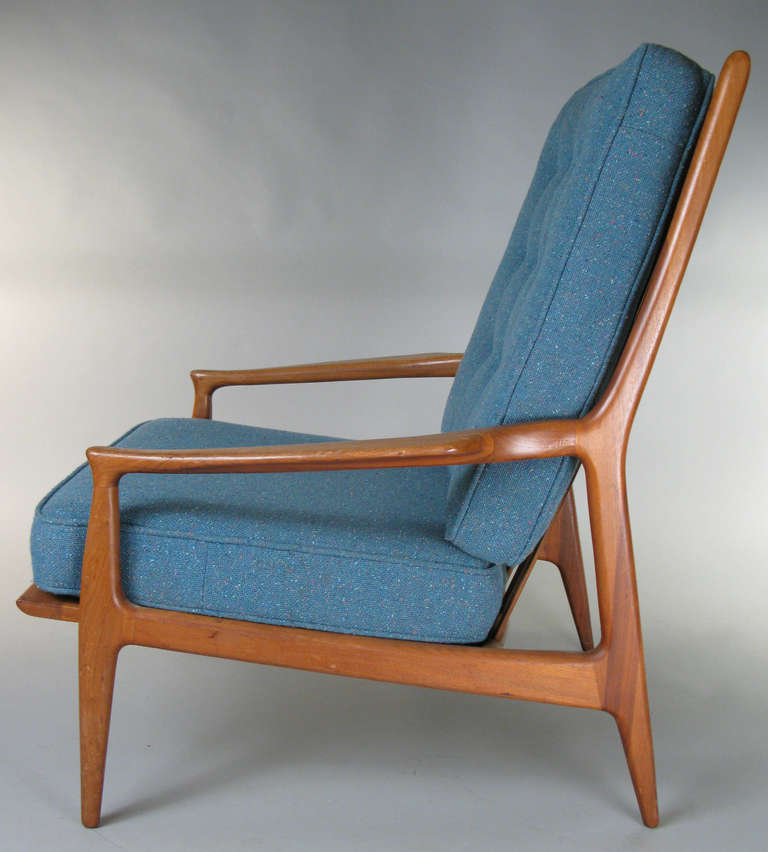 Pair of 1950s Walnut Lounge Chairs by Milo Baughman for Thayer Coggin In Good Condition In Hudson, NY