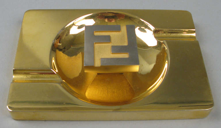 18k Gold Plated Fendi Ashtray at 1stDibs | gold ashtrays, gold ash tray ...
