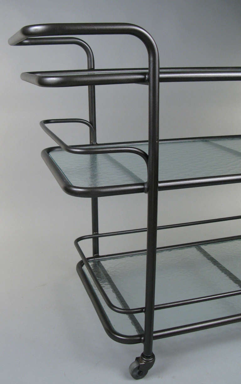 Tubular Rolling Bar Cart in the style of Walter Lamb 1