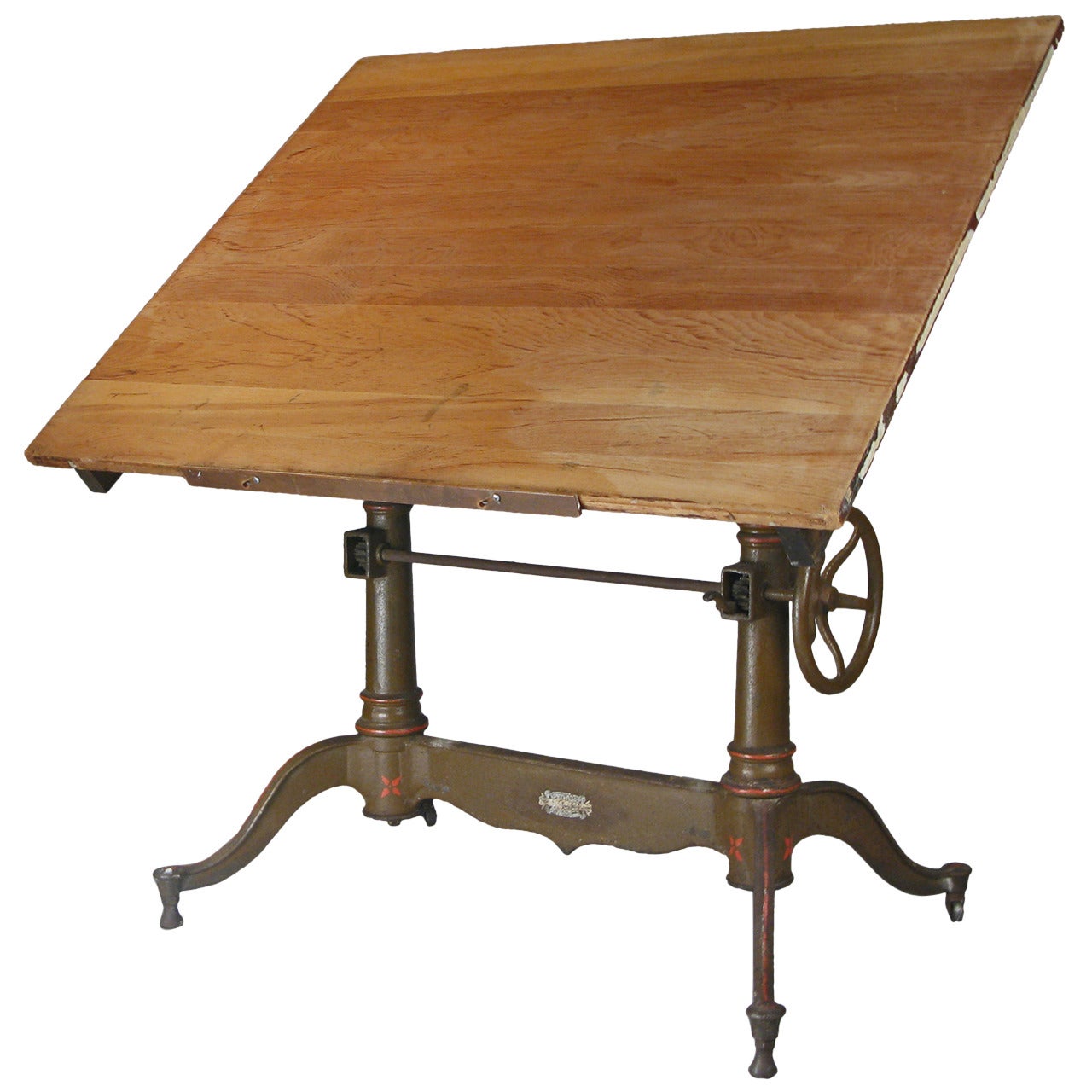 Antique Industrial Cast Iron Adjustable Drafting Table