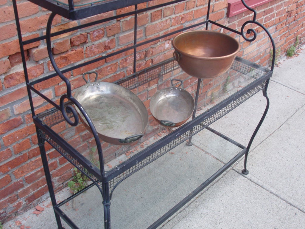 vintage wrought iron bakers rack