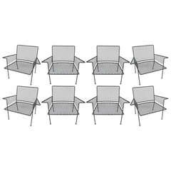 Set of Eight Iron Garden Lounge Chairs by Van Keppel & Green