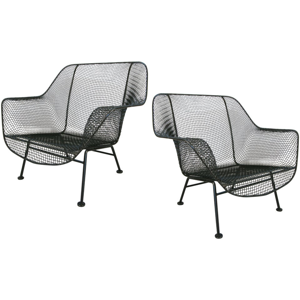 Pair of 1950's 'Sculptura' Garden Lounge Chairs by Russell Woodard