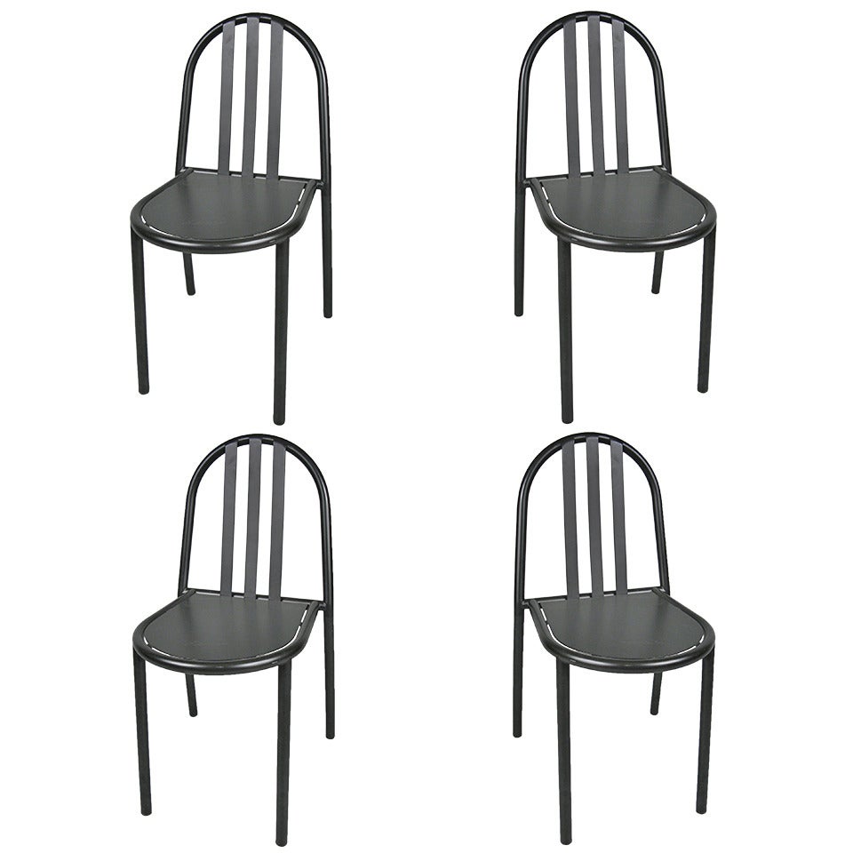 Set of Four Tubular Stacking Chairs, Robert Mallet-Stevens