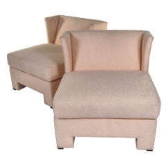 Pair of Armless Slipper Lounge Chairs by Drexel