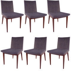 Set of 6 Vintage Walnut Dining Chairs by Dunbar