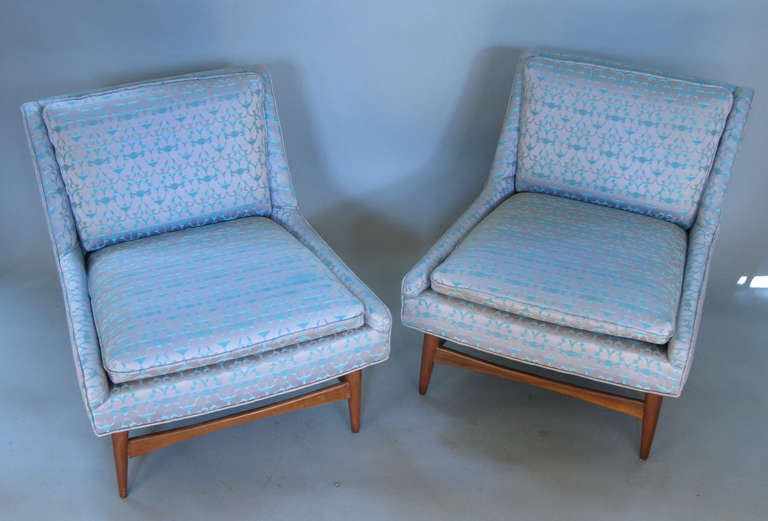 Pair of 1960s Armless Slipper Lounge Chairs 2