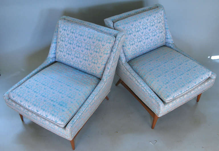 American Pair of 1960s Armless Slipper Lounge Chairs