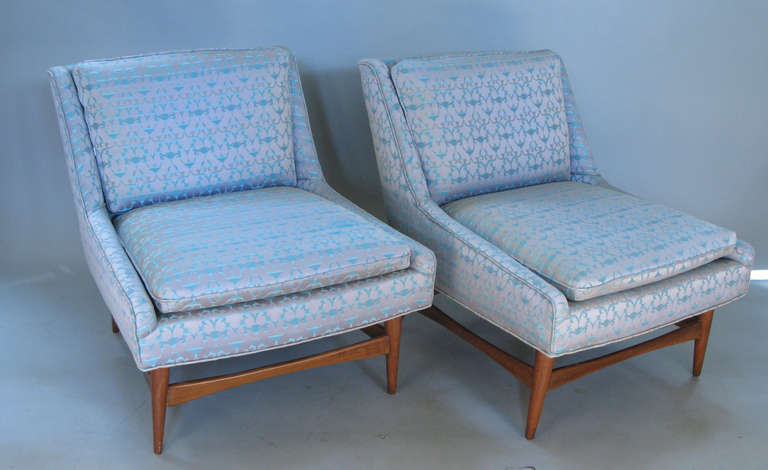 Pair of 1960s Armless Slipper Lounge Chairs In Good Condition In Hudson, NY