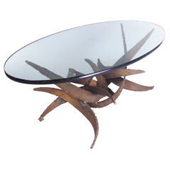 Torch Cut Steel 'Cyclone' Cocktail Table