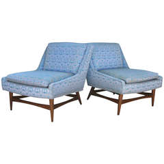Pair of 1960s Armless Slipper Lounge Chairs