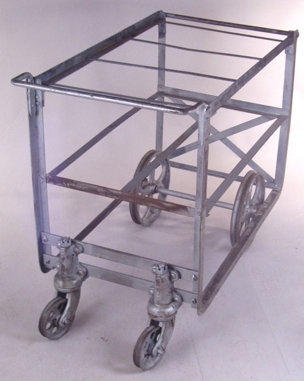 Antique Industrial Steel & Cast Iron Cart