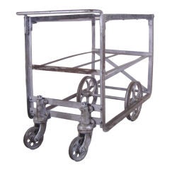 Antique Industrial Steel & Cast Iron Cart