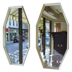 Pair of Octagonal Bevelled Frame Mirrors