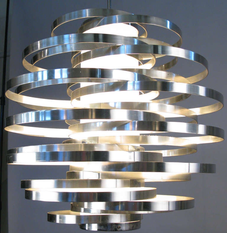 Mid-Century Modern Vintage Italian Spiral Globe Light Fixture by Max Sauze