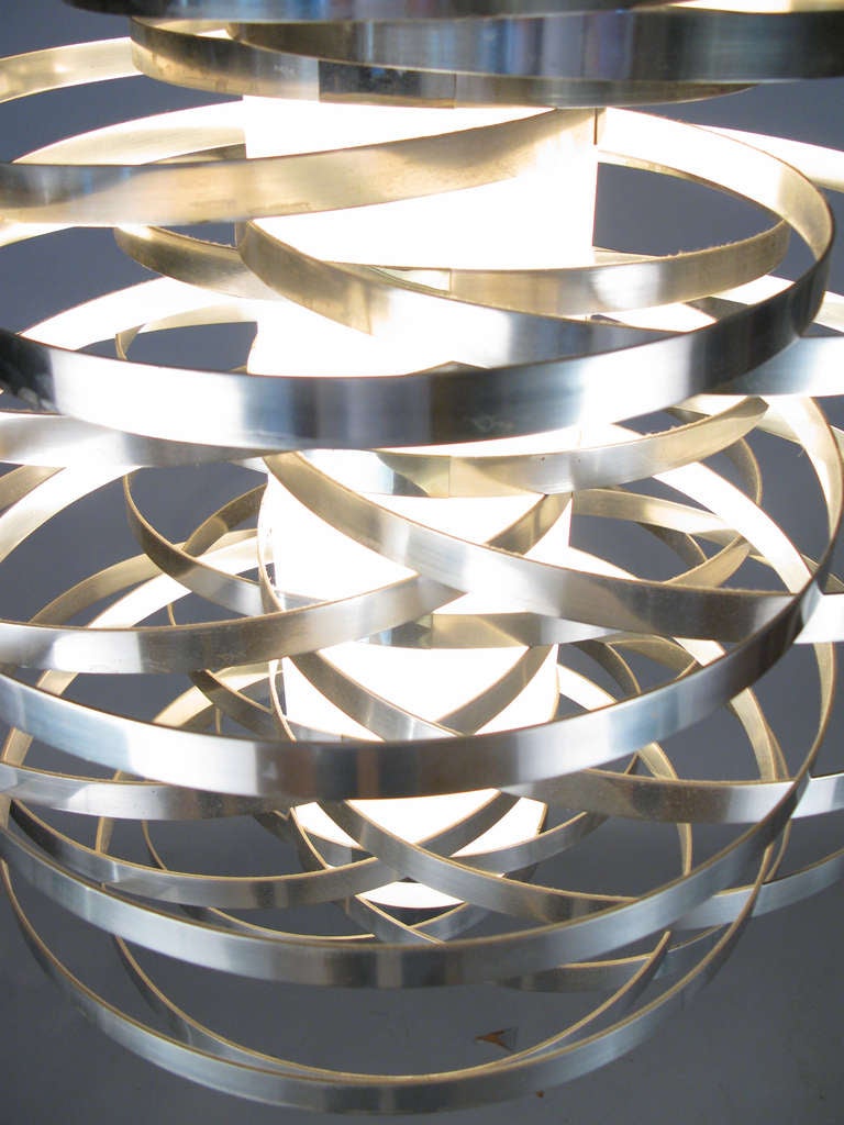 Vintage Italian Spiral Globe Light Fixture by Max Sauze 1