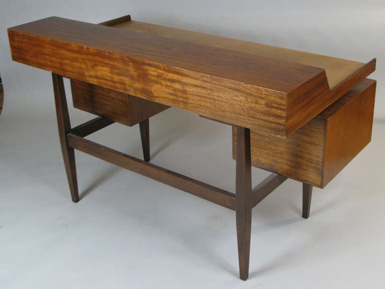 Vintage Walnut & Leather Desk by John van Koert for Drexel In Good Condition In Hudson, NY