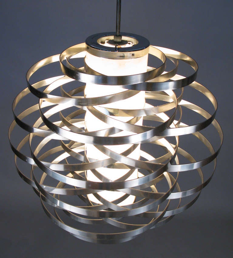 Mid-20th Century Vintage Italian Spiral Globe Light Fixture by Max Sauze