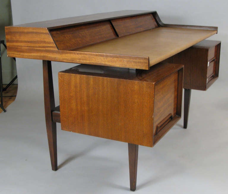 American Vintage Walnut & Leather Desk by John van Koert for Drexel