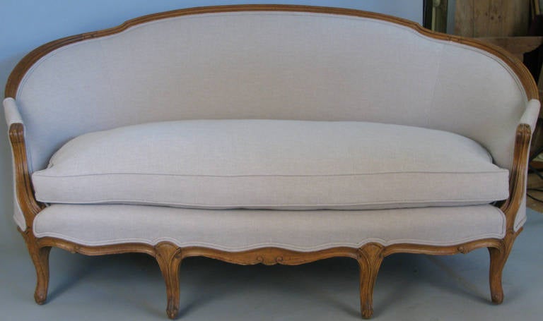 American 1950s French Style Linen Sofa