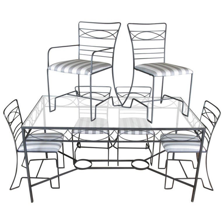 Vintage 1940s Wrought Iron Garden Dining Set At 1stdibs Vintage 1940s Wrought Iron Garden Dining Set For