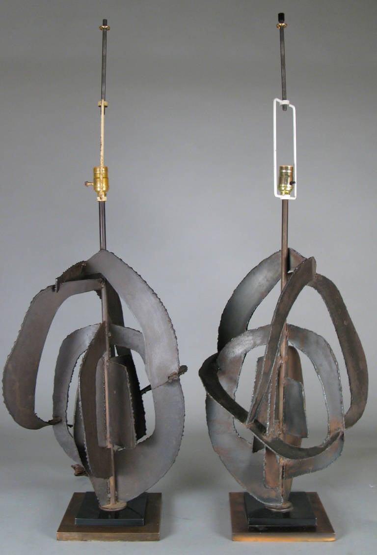 American Pair of 1960s Sculptural Lamps by Harry Balmer