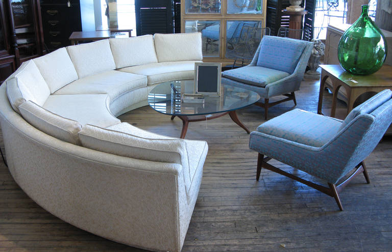 American Circular Curved Sectional Sofa by Milo Baughman