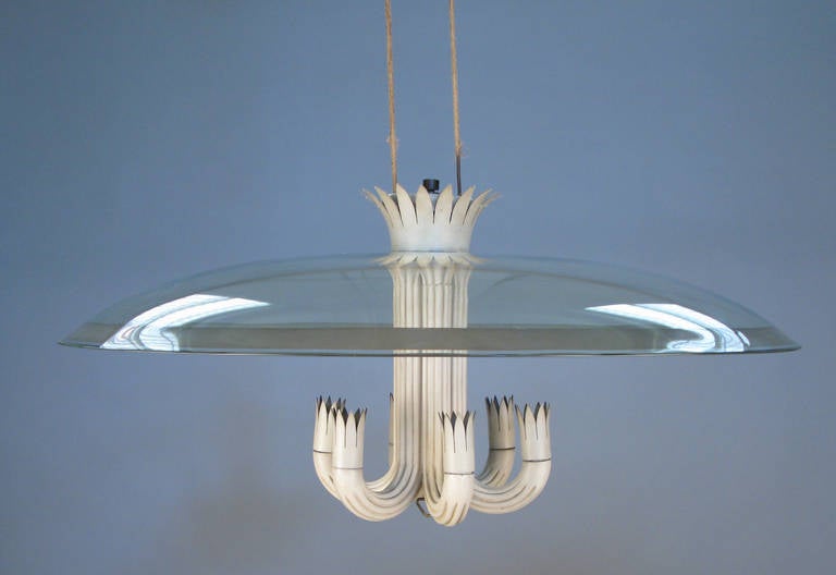Rare Italian Chandelier by Pietro Chiesa for Fontana Arte In Good Condition In Hudson, NY