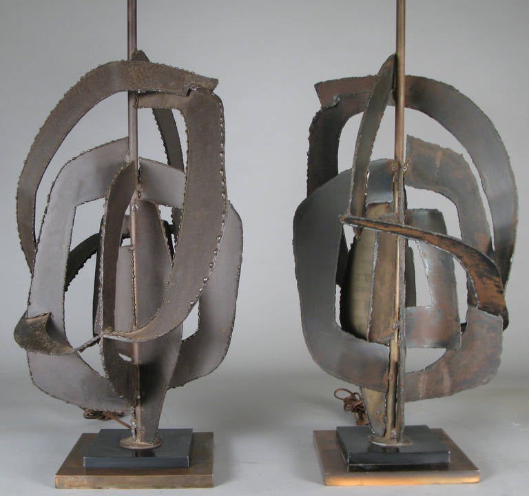 Pair of 1960s Sculptural Lamps by Harry Balmer In Excellent Condition In Hudson, NY