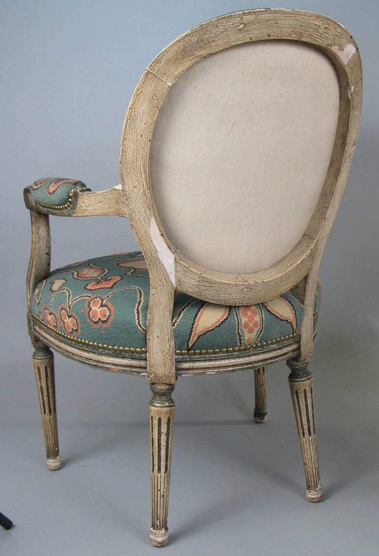 Pair of 1940s Fauteuils with Needlepoint Upholstery 2