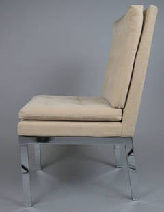 Set of Six Vintage 1970s Chrome Dining Chairs by Milo Baughman