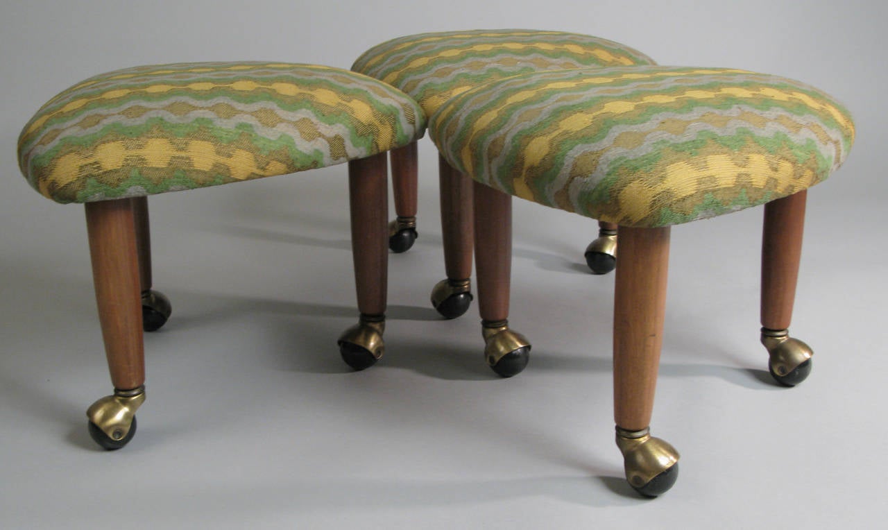 Set of Three Triangle Stools by Adrian Pearsall for Craft Associates In Good Condition In Hudson, NY