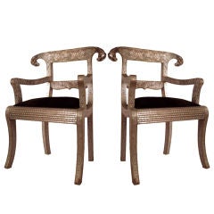 Pair of Antique Indian Rams Head Chairs