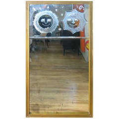 Antique Etched Glass Sun & Moon Gilt Framed Mirror