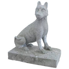Vintage 1930s Cast Stone Dog
