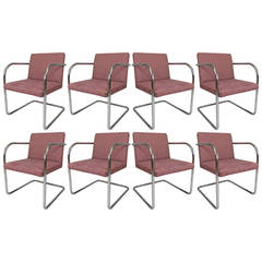 Set of Eight Vintage Chrome Dining Chairs by Thonet
