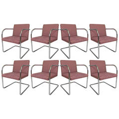 Set of Eight Vintage Chrome Dining Chairs by Thonet