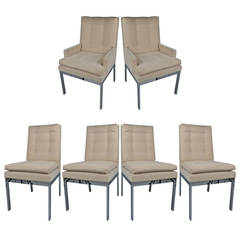 Set of Six Vintage 1970s Chrome Dining Chairs by Milo Baughman Set of Six Vintage 1970s Chrome Dining Chairs by Milo Baughman