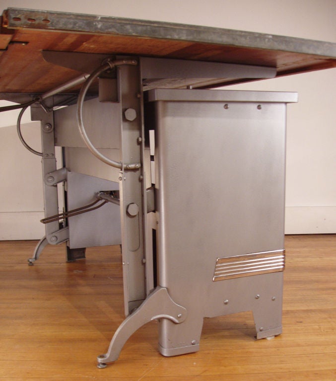 Antique Large Adjustable Drafting Table In Excellent Condition In Hudson, NY