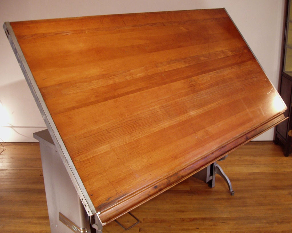Steel Antique Large Adjustable Drafting Table