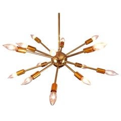 Mid-Century 16 light Brass Sputnik Chandelier