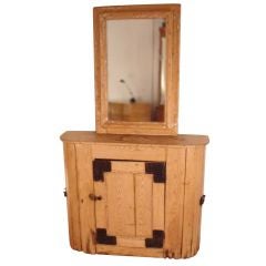 Antique Pine Cabinet & Mirror from estate of Bill Blass