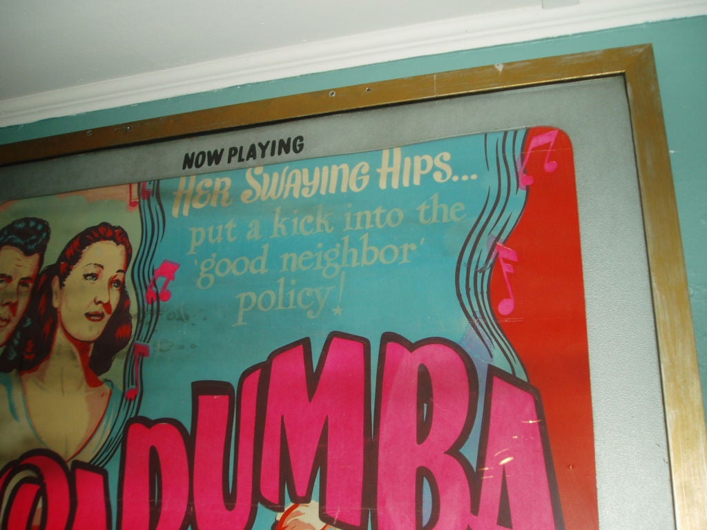 Mid-20th Century 'Sarumba!' vintage silkscreen framed movie poster