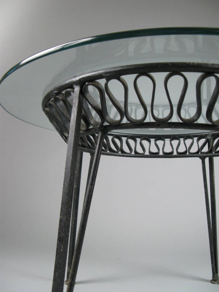 Italian Iron and Glass Table by Tempestini for Salterini 2