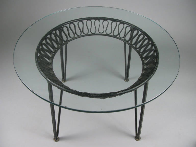 Italian Iron and Glass Table by Tempestini for Salterini 1