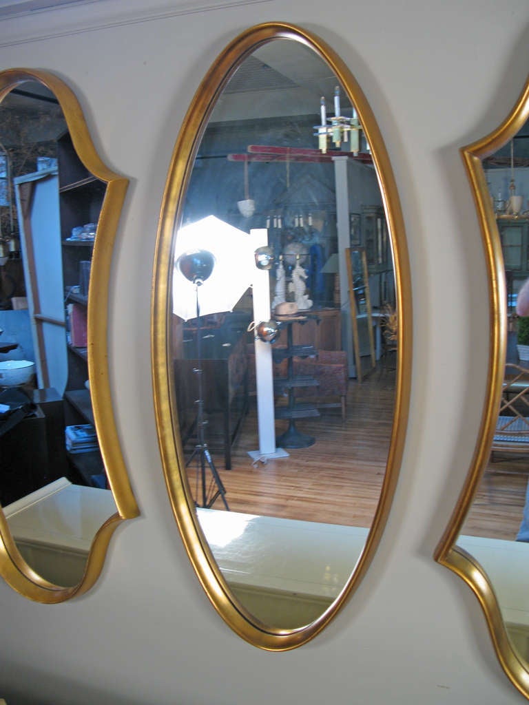 American Sculptural Gold Leaf Mirrors by LaBarge