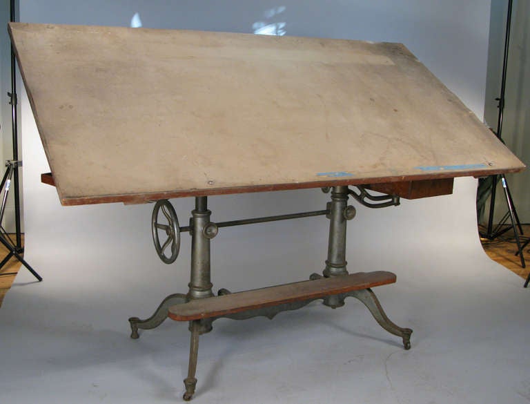 antique cast iron drafting table