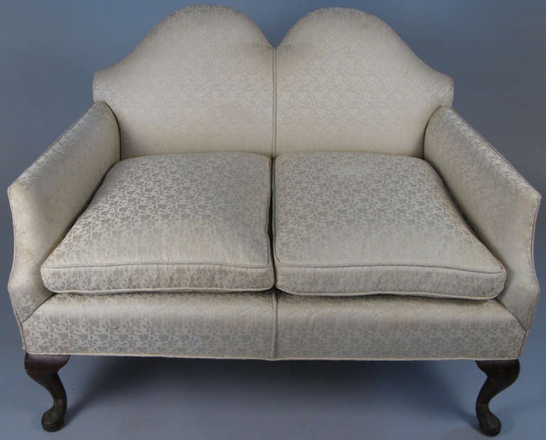 American Antique Chippendale Style Camelback Settee